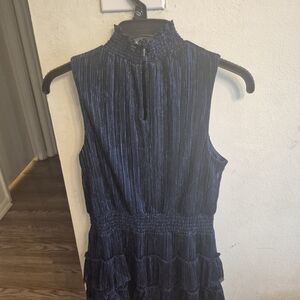 Express Midnight Blue Textured Mini Dress
